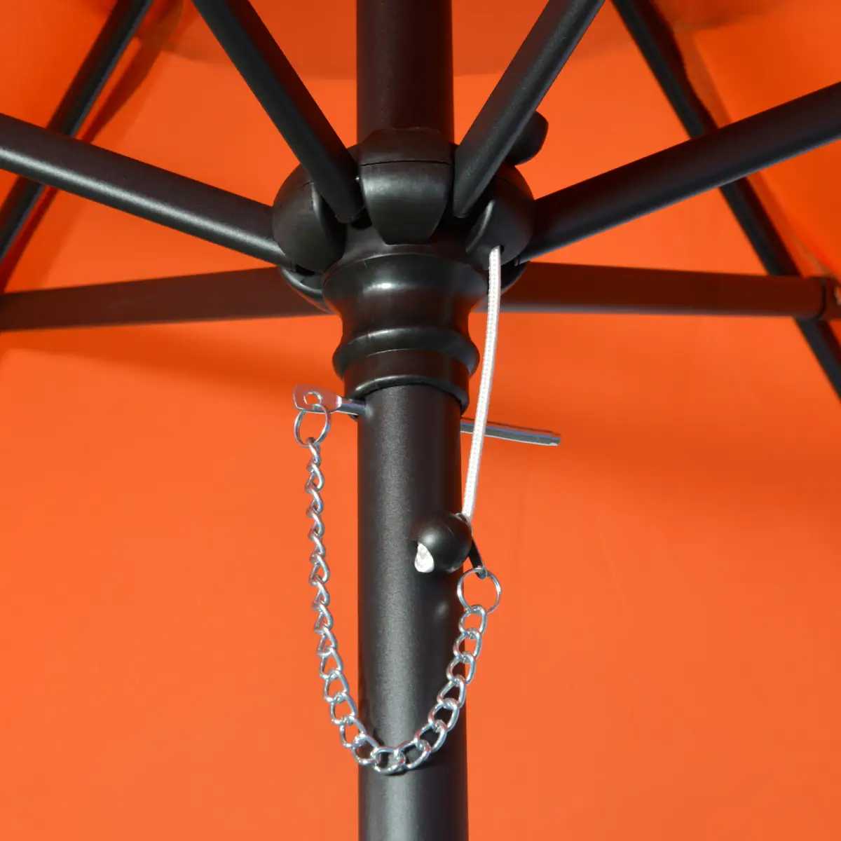 Outsunny Outsunny 2m Parasol Patio Umbrella, Outdoor Sun Shade with 6 Ribs Orange - Parasol