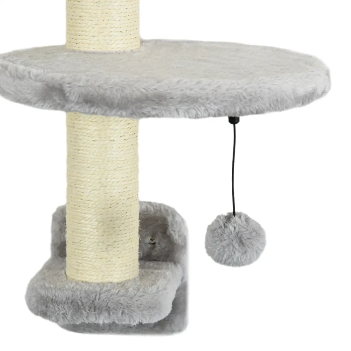 PawHut PawHut Cat Wall Furniture with Hammock Platforms Ladder Scratching Post - Grey - Cat Tree