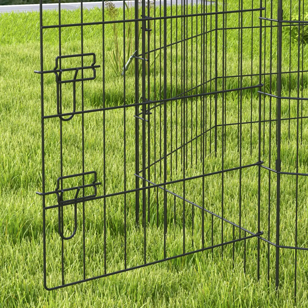 PawHut PawHut 8-Panel DIY Dog Pen with Door for Indoor/Outdoor Use, 91cm High - Pet Playpen