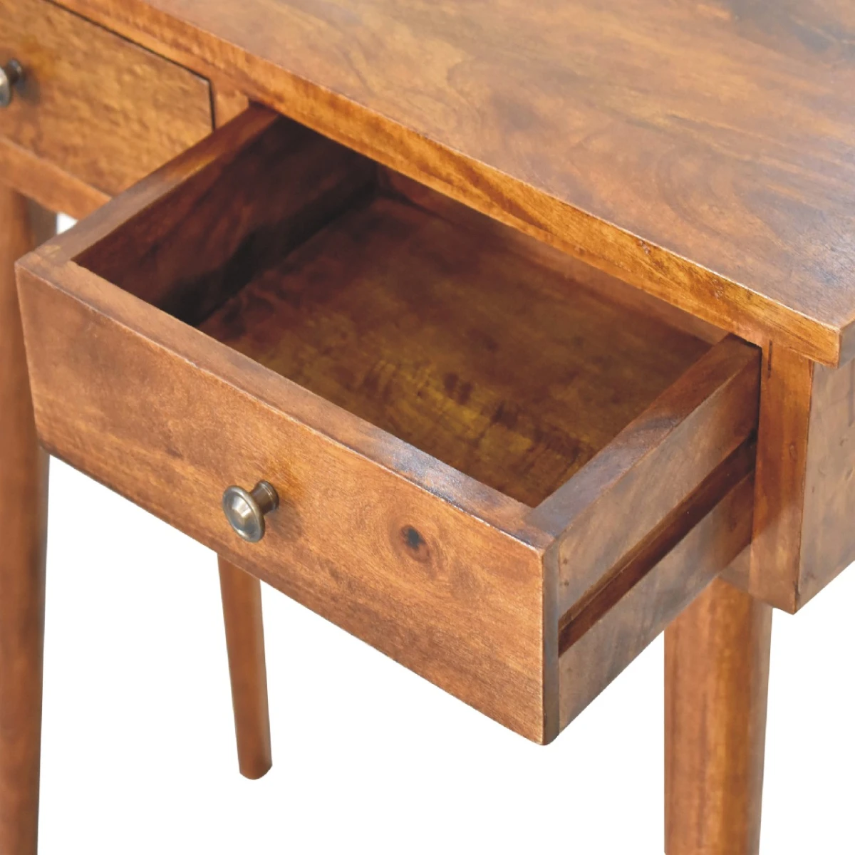 Artisan Console Table Mini Chestnut Solid Wood Two Drawers Hallway Organization Solutions by Artisan Furniture