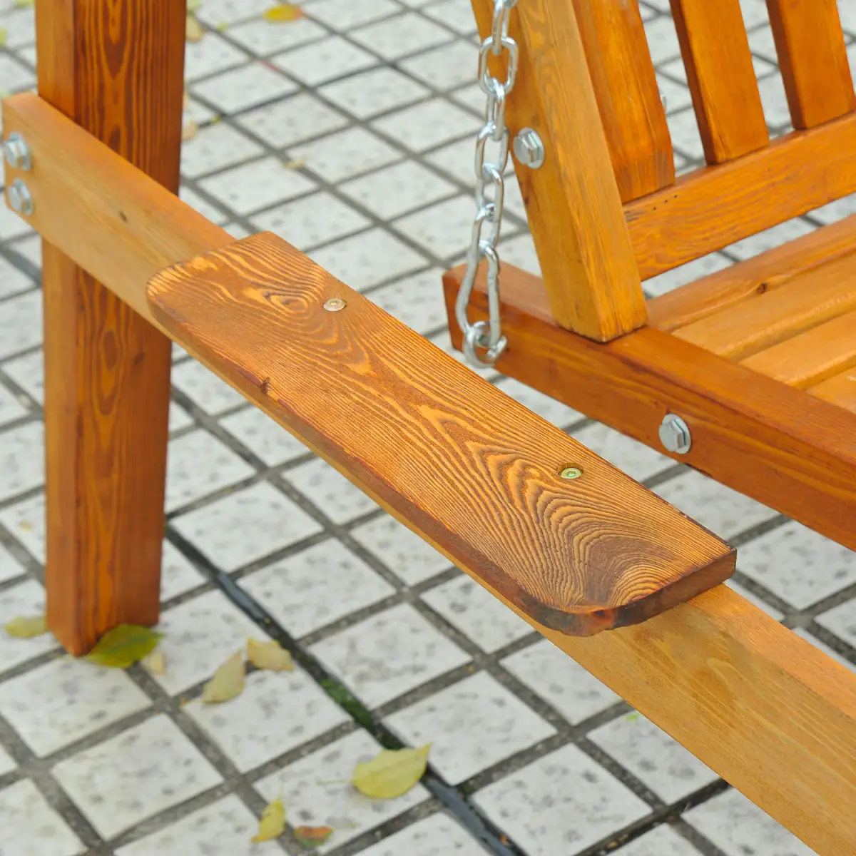 Outsunny 2-Seater Wood Garden Chair Swing Bench Lounger-Cream - Hammocks