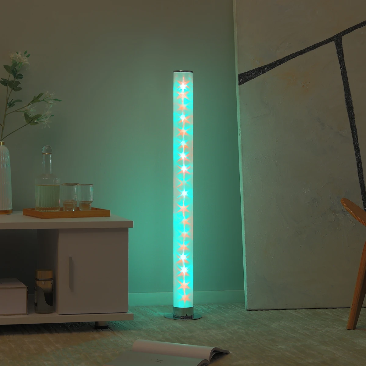 HOMCOM LED Floor Lamp 100.6 cm RGB Mood Lighting for Living Rooms - Lamp
