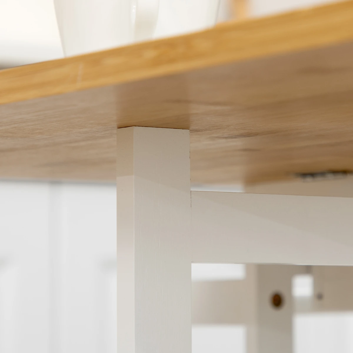 HOMCOM Bamboo Breakfast Cart Drop Leaf Table Stools by HOMCOM