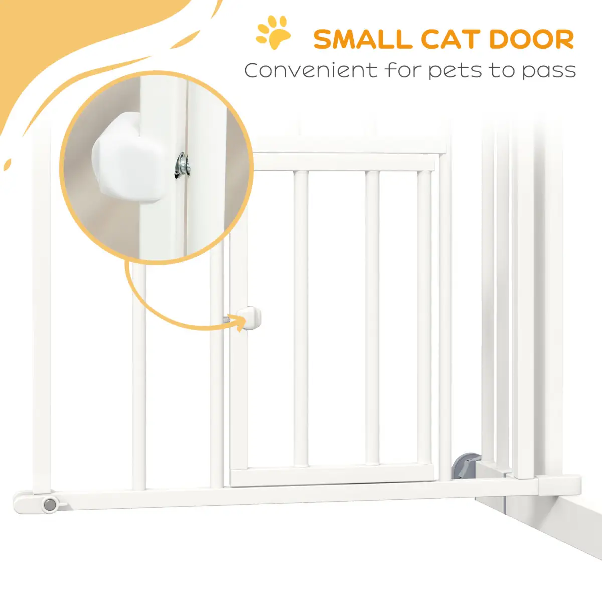 PawHut PawHut Pressure Fit Safety Gate, Dog Gate w/ Small Cat Door, 74-100cm Openings - Pet Gate