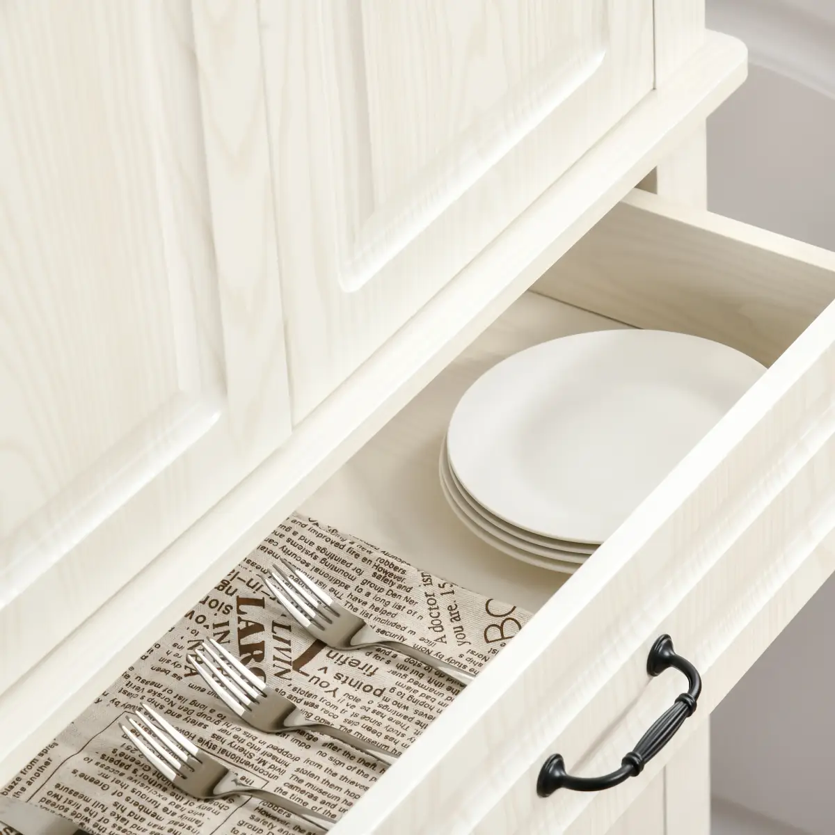 HOMCOM HOMCOM 180cm Kitchen Pantry Storage Cabinet Server Food Organizer, White - Display Cabinet