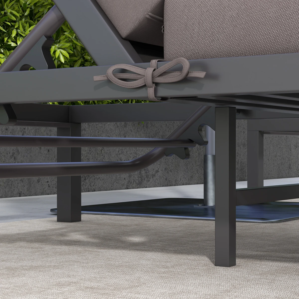 Outsunny Rattan Lounge Set 3 Piece Five Position Garden by Outsunny