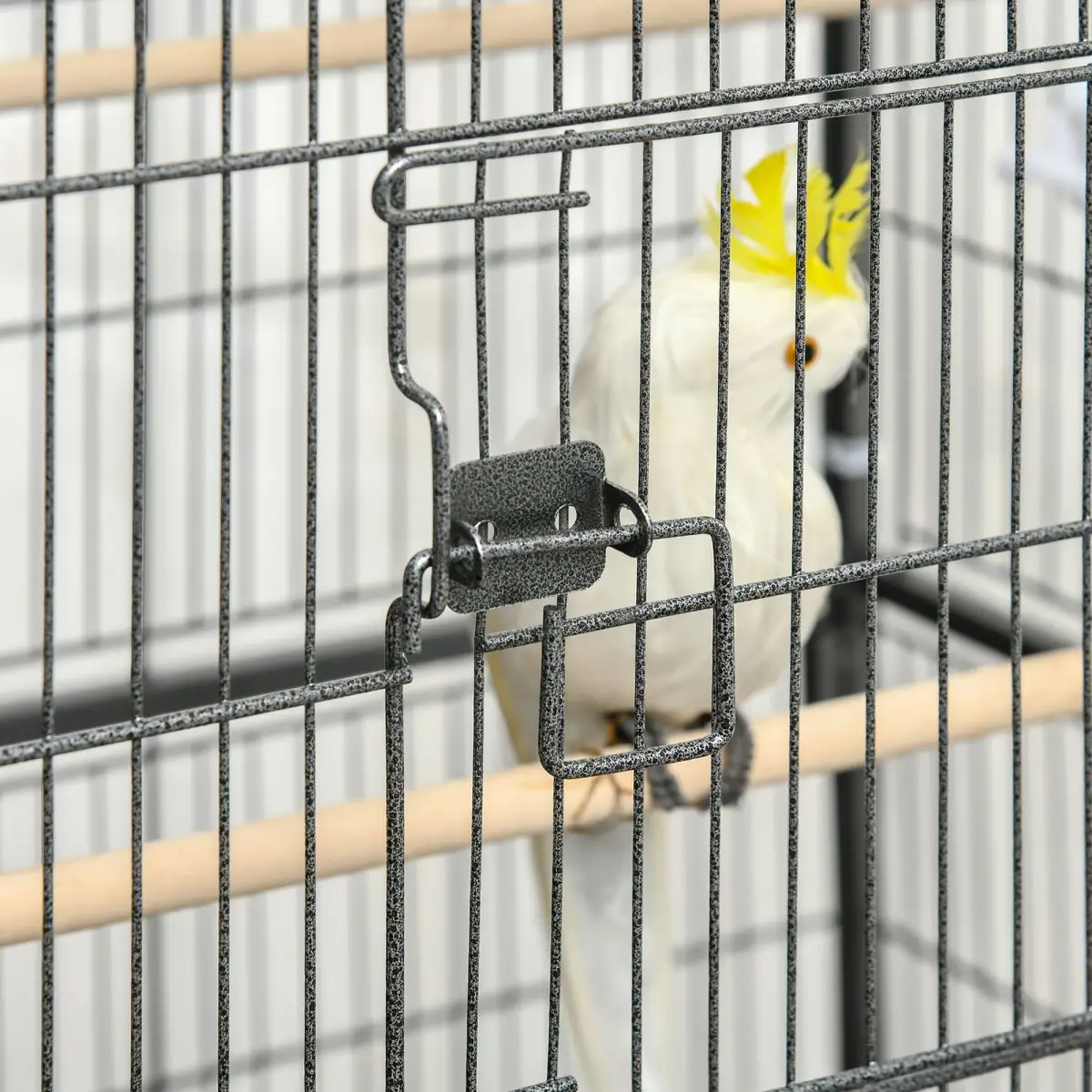 Unbranded Bird Cage Aviary for Budgies Canaries w/ Rolling Stand Slide-Out Tray, Grey - Bird Cage