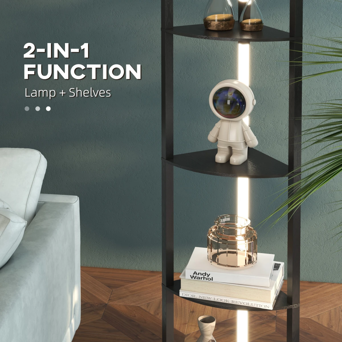 HOMCOM HOMCOM Corner Floor Lamp 39.4 Inch Dimmable LED Light for Living Room - Lamp