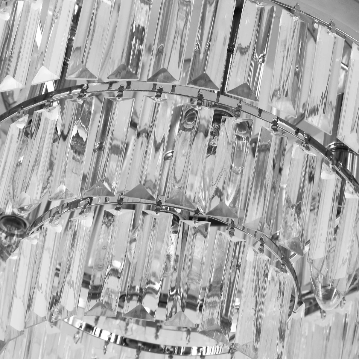 HOMCOM Crystal Ceiling Lamp Round 7 Light Hallway - Ceiling Lights