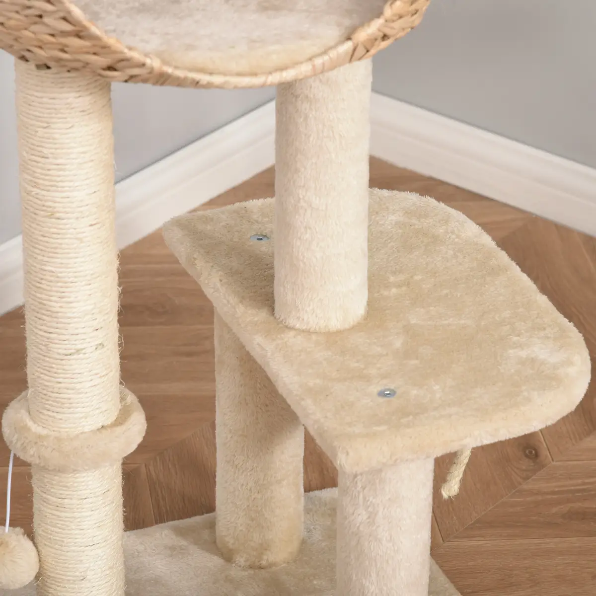 Unbranded 100cm Cat Tree Tower Kitten Climbing Tower W/ Scratching Post Condo Pawhut - Cat Tree
