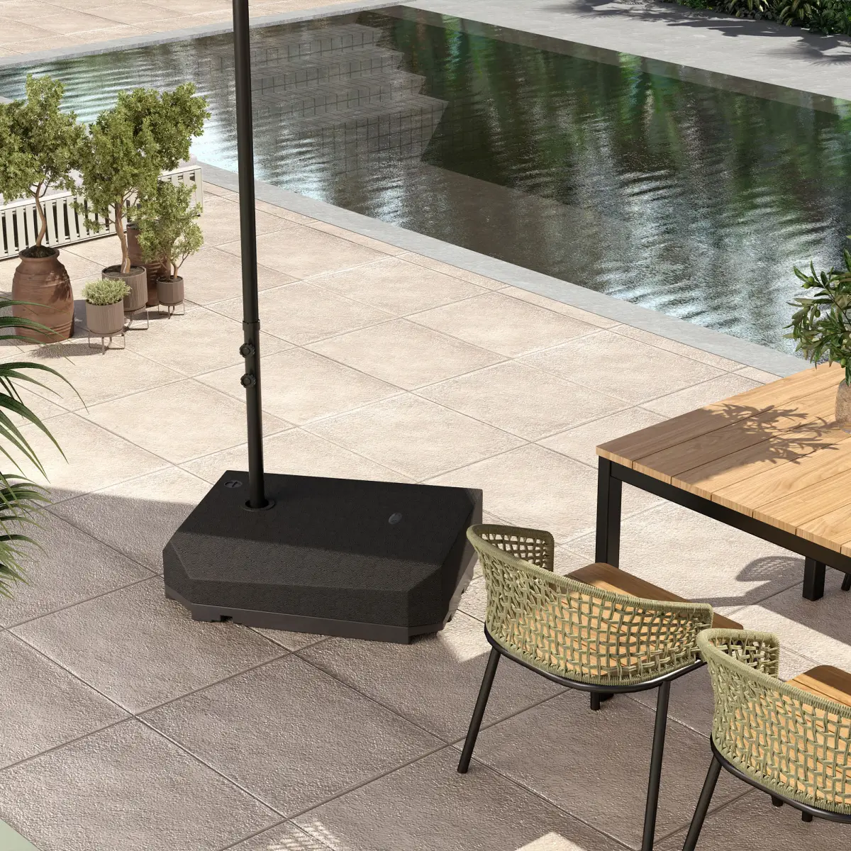 Outsunny Outsunny Cantilever Parasol Base for Banana Parasol w/ Wheels Water Sand Filled - Parasol