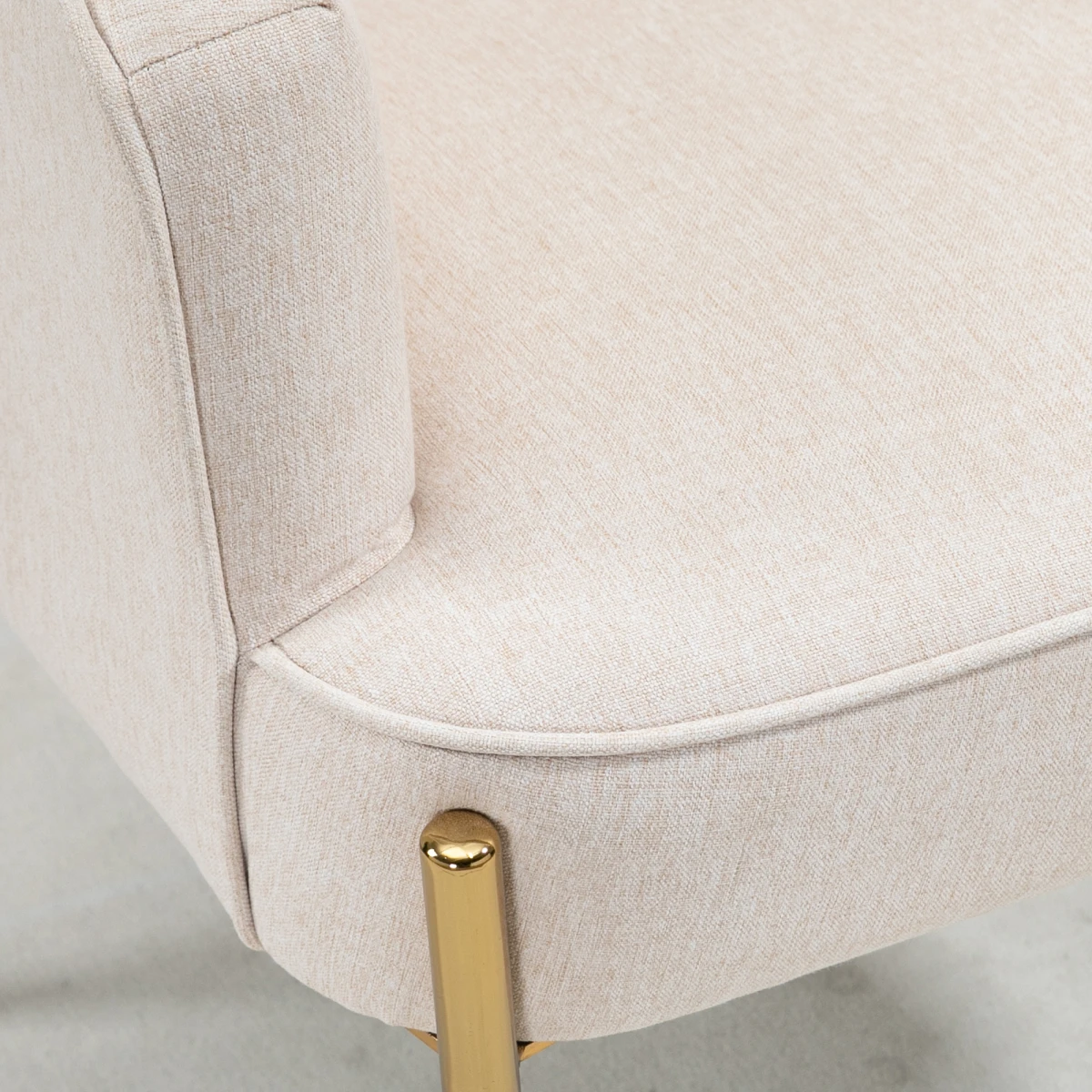 Premium Fabric Armchair Tub Chair Gold Legs For Living Room by HOMCOM