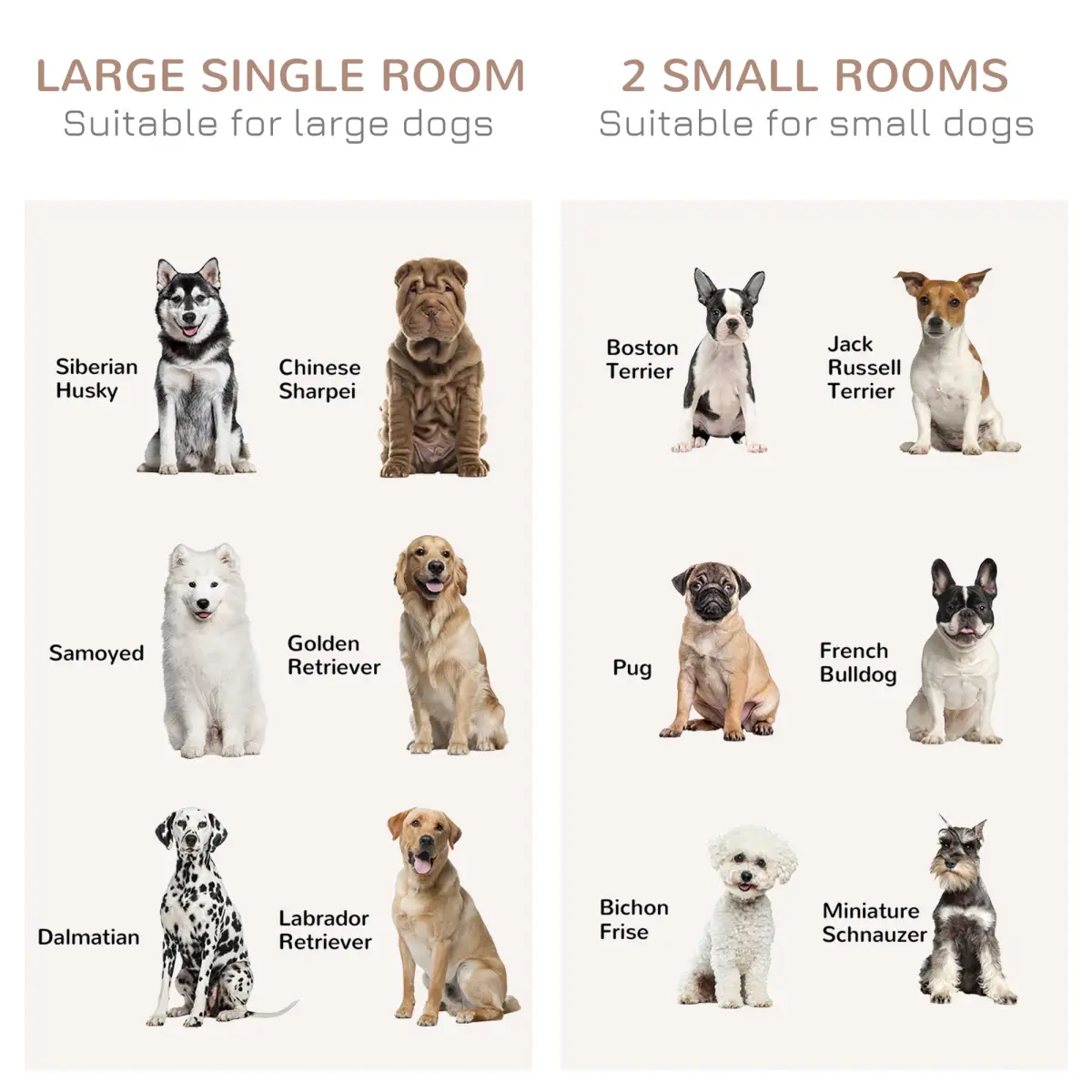 PawHut PawHut Dog Crate for Large Dogs, Double Dog Cage for Small Dog, Oak Tone - Dog Crate