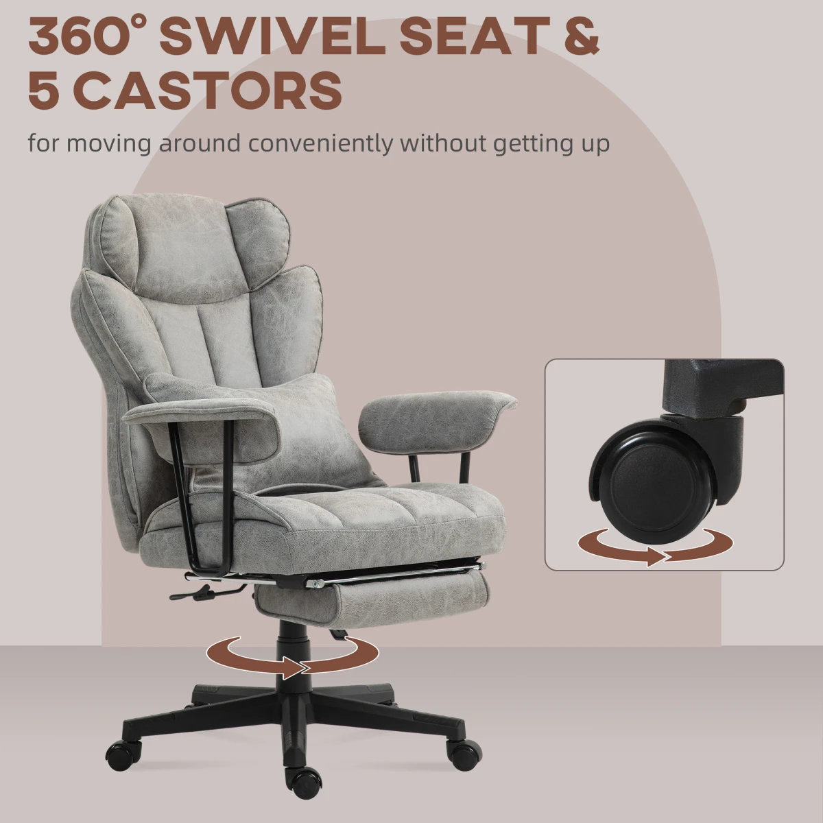 N/A Velvet Massage Office Chair 180kg 140° - Office Chair