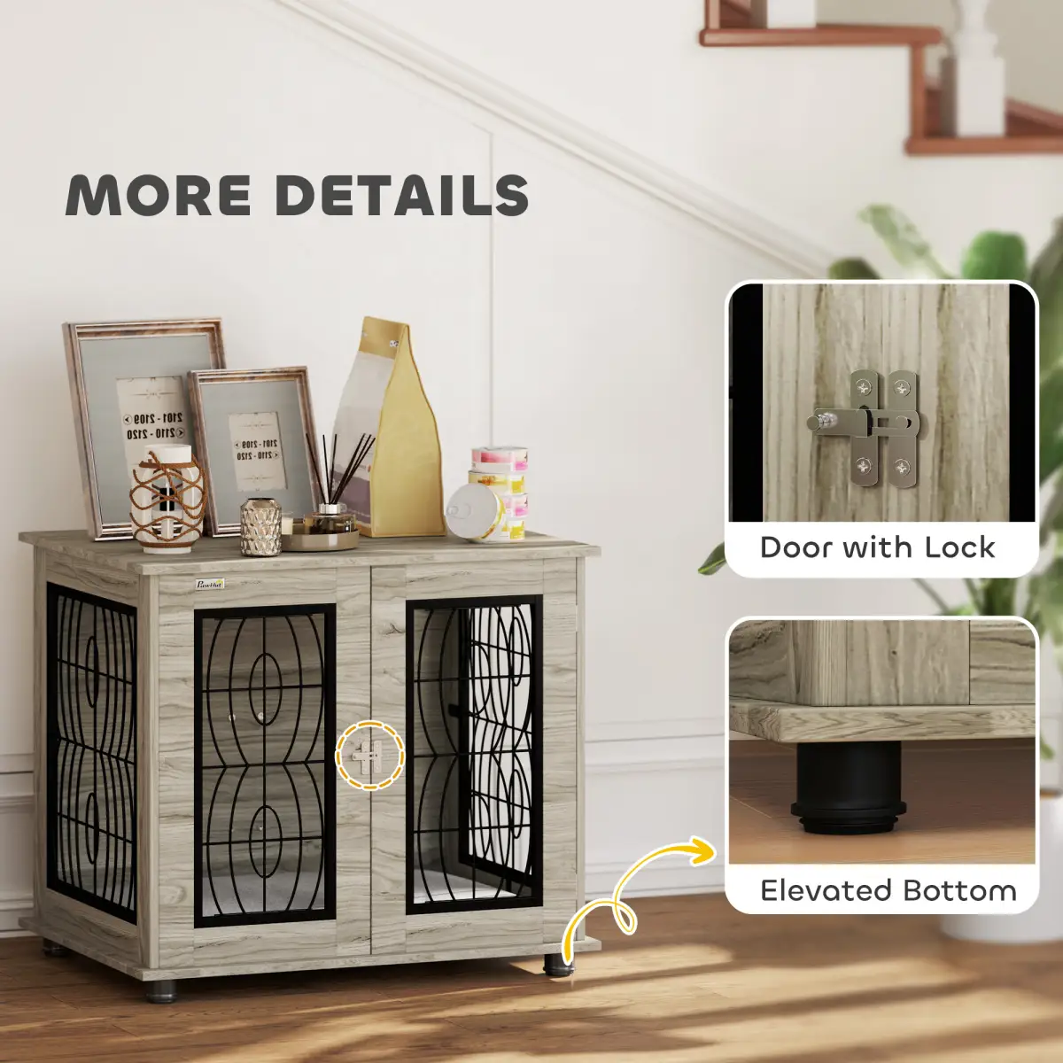 PawHut PawHut Dog Crate Furniture, End Table for Medium Dogs w/ Cushion - Dog Crate