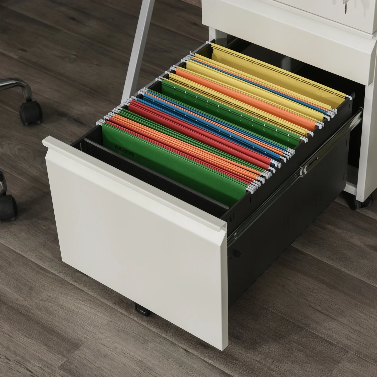 Vinsetto Lockable Mobile Vertical File Cabinet 3 Drawer Office Organizer For Home Office by Unbranded