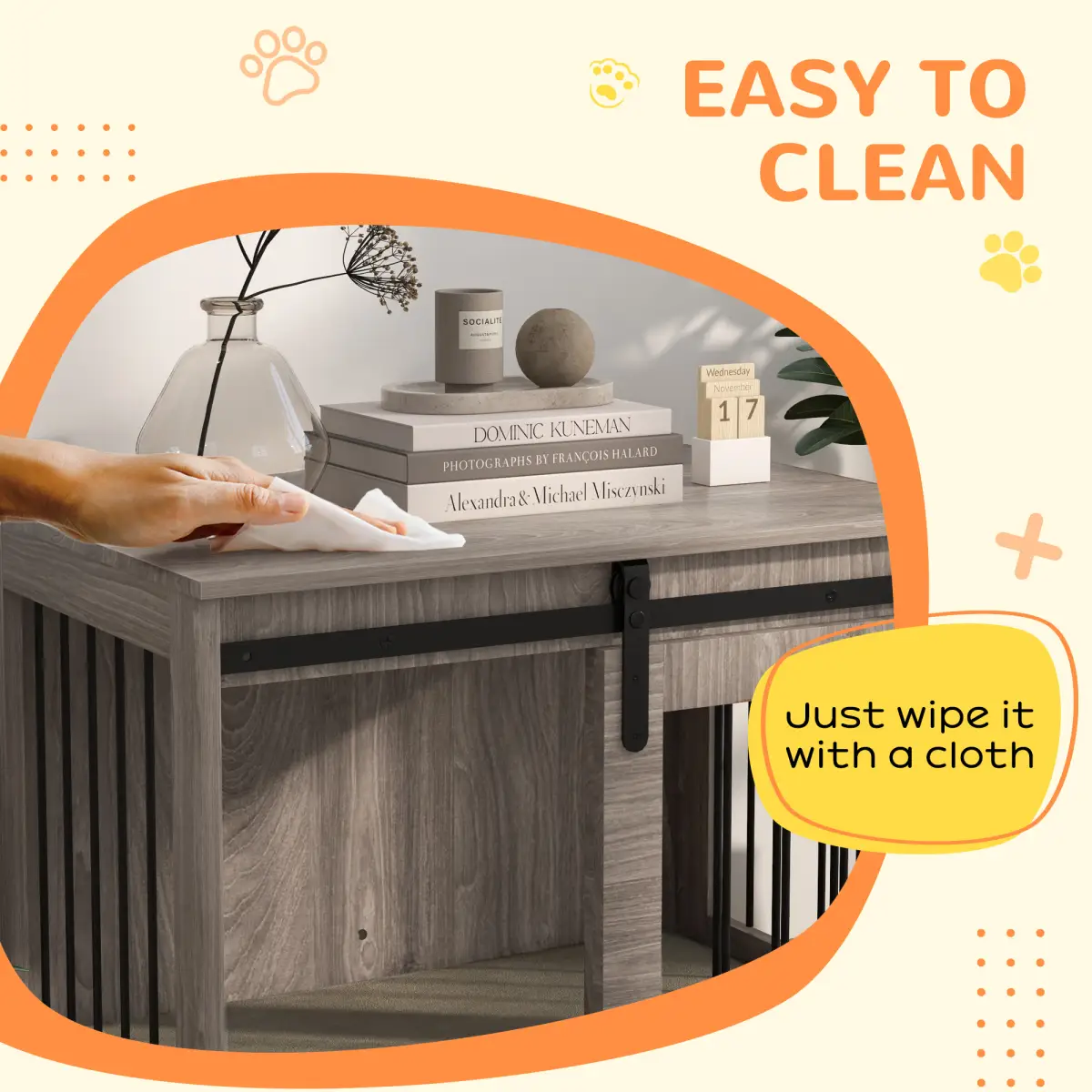 PawHut PawHut Dog Crate Furniture with Removable Cushion, for Medium Dogs - Brown - Dog Crate
