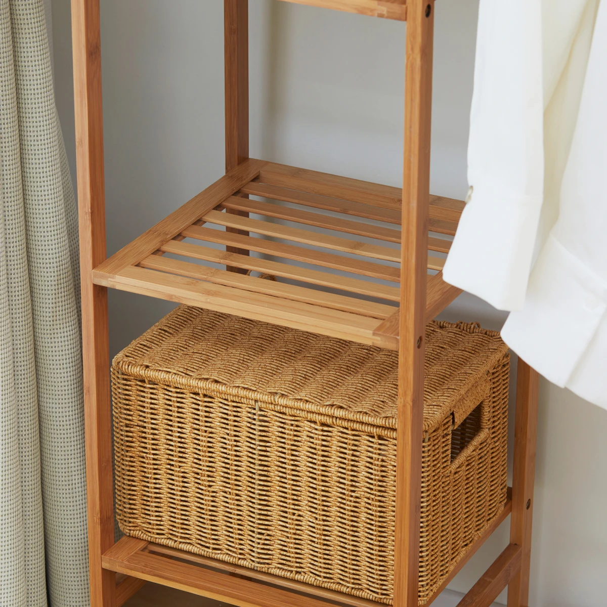 HOMCOM Eco Bamboo Clothes Rail 6 Tier Shelves For Home Use - Wardrobe