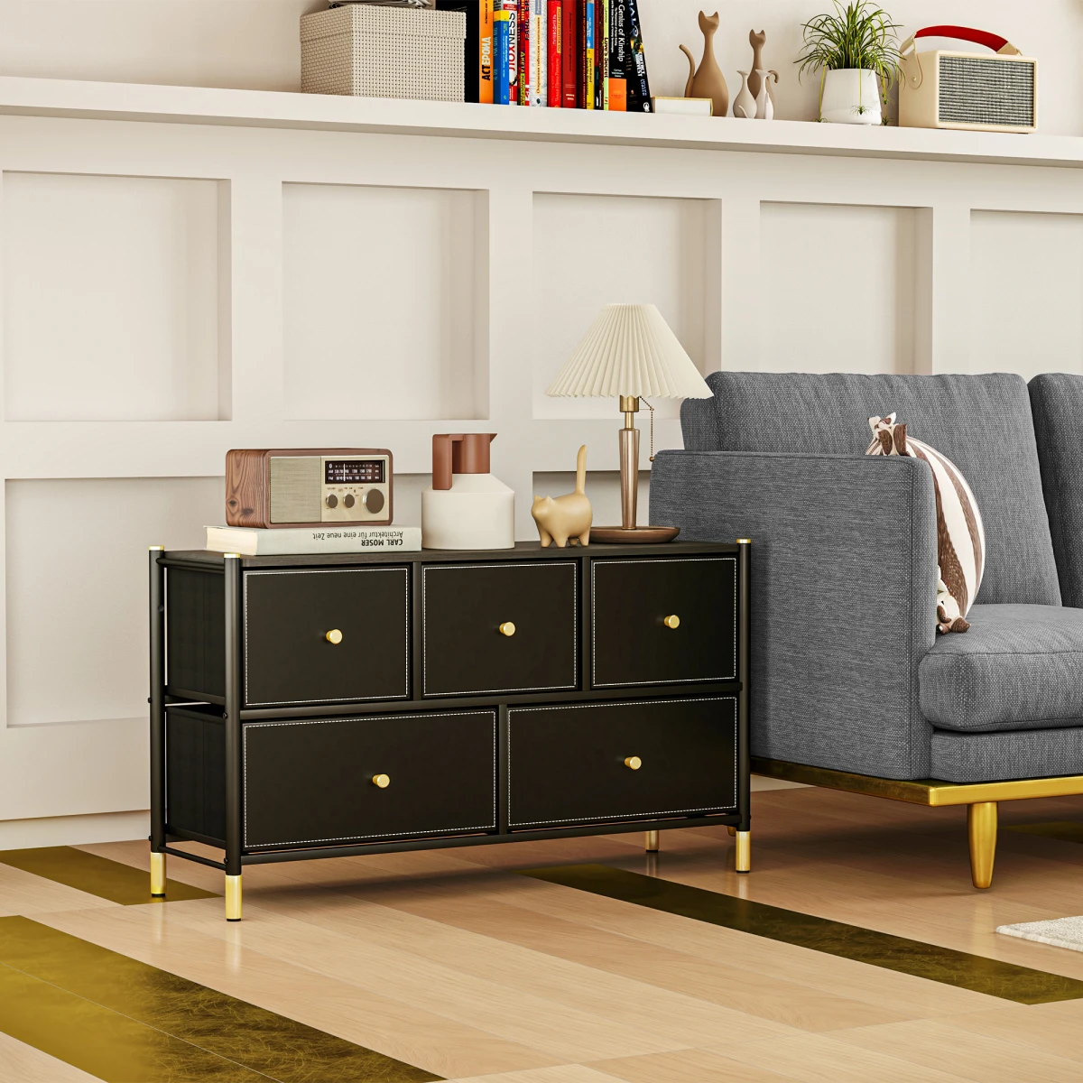 HOMCOM HOMCOM Chest Drawers 3-Drawer PU Leather Bedroom - Chest of Drawers