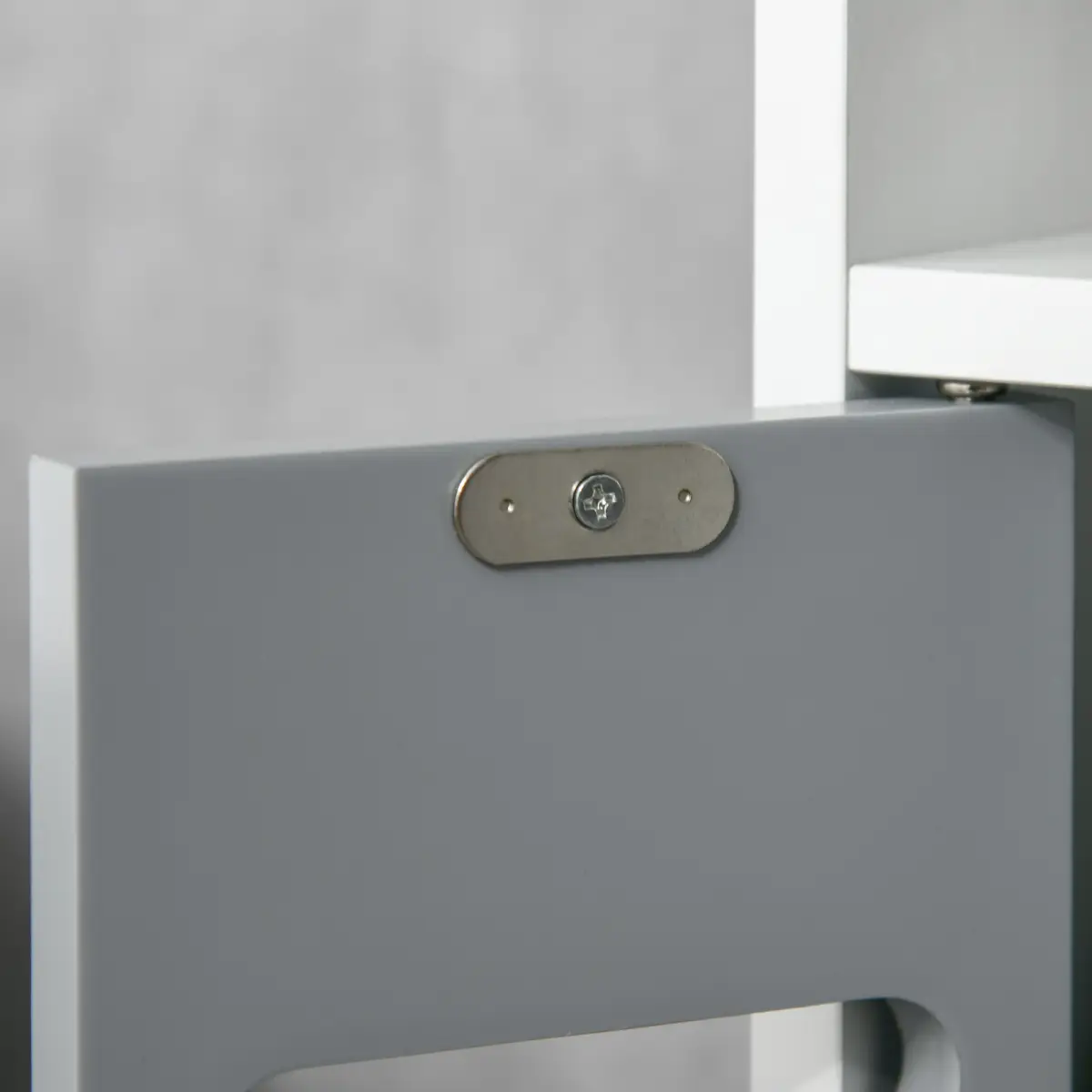 Unbranded kleankin Freestanding Tall Bathroom Cabinet W/ Open Shelves 3 Cupboards, Grey - Display Cabinet