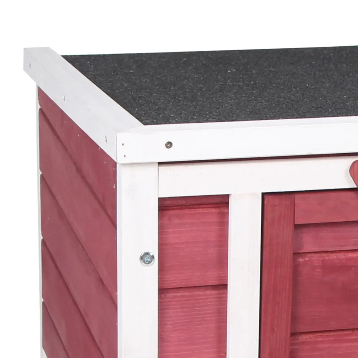 PawHut PawHut Wooden Rabbit Hutch Bunny Cage Guinea Pig House Pet Habitat Ferret Red - Rabbit Hutch