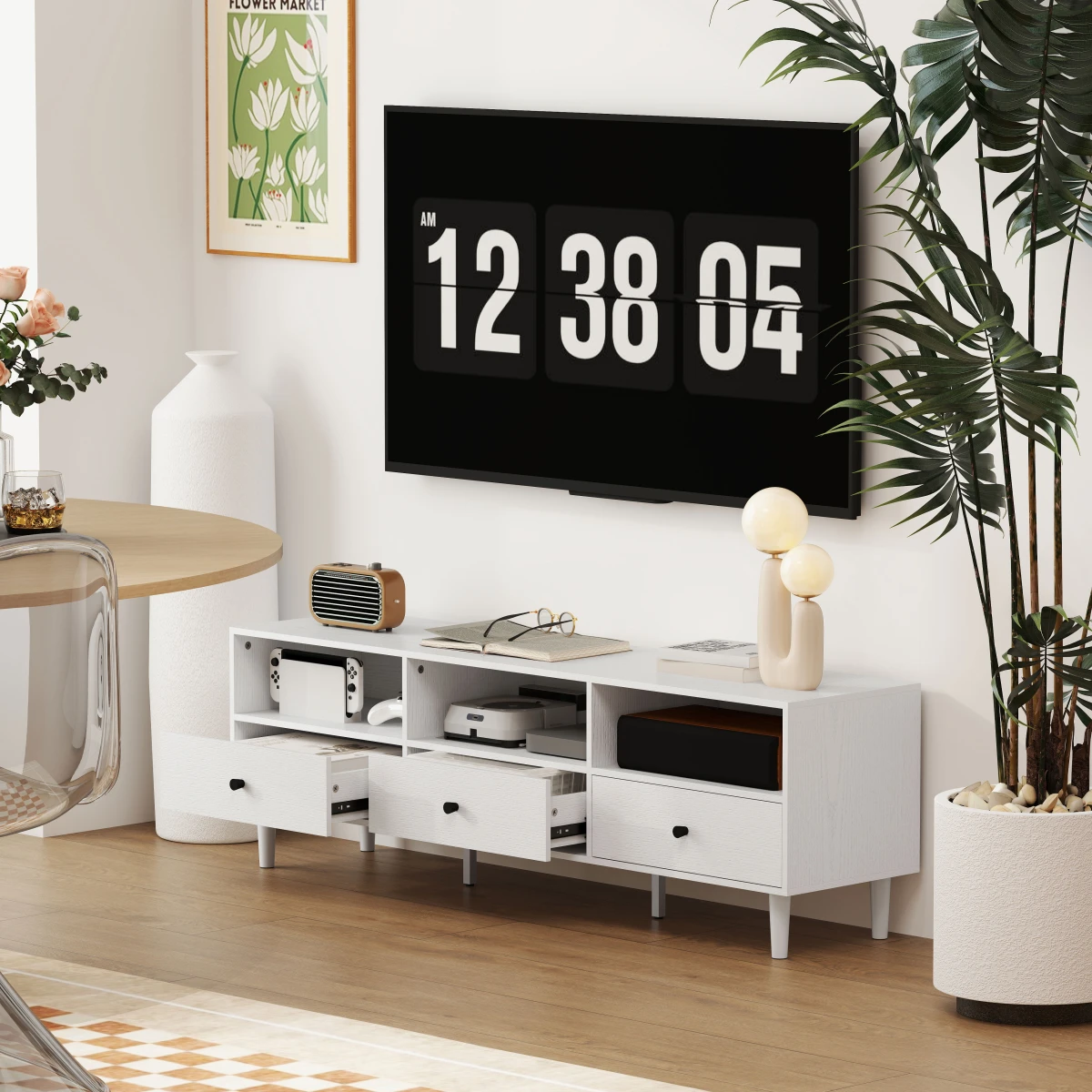 HOMCOM HOMCOM TV Unit 75 Inch With Drawers Shelves Living Room - TV Unit