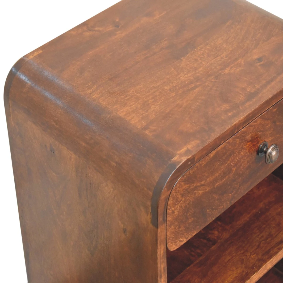 Artisan Furniture Artisan Bedside Table Aspen 18in Wide 14in Deep 24in High 1 Drawer 2 Open Shelves Bedroom Storage - Bedside Table