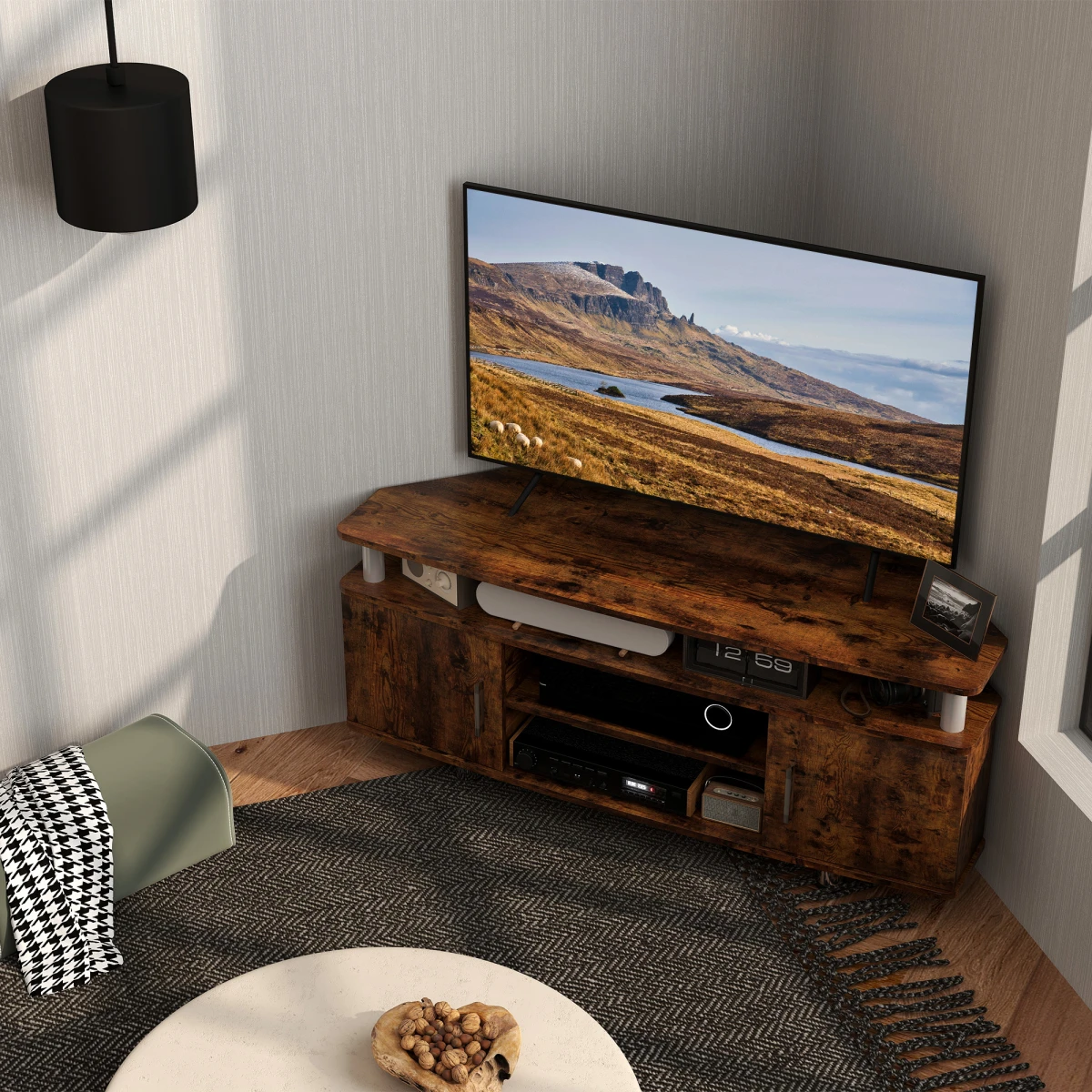 HOMCOM HOMCOM TV Unit Cabinet 120cm Length Storage Living Room - TV Unit