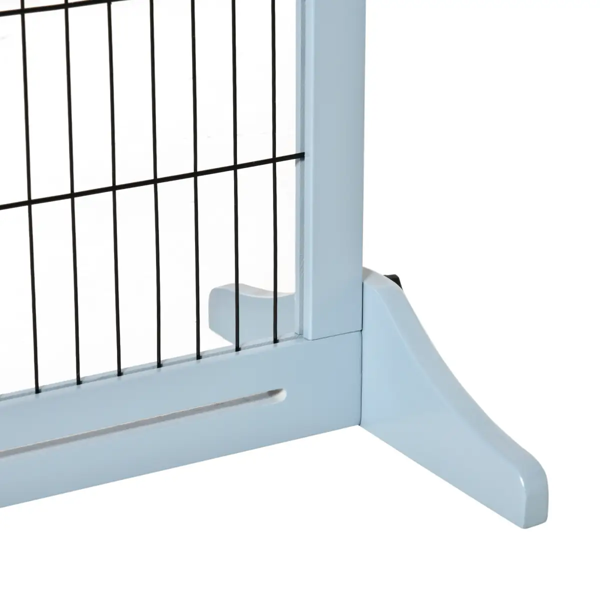 Unbranded Adjustable Wooden Pet Gate Freestanding Dog Barrier for Doorway, Grey Pawhut - Pet Gate