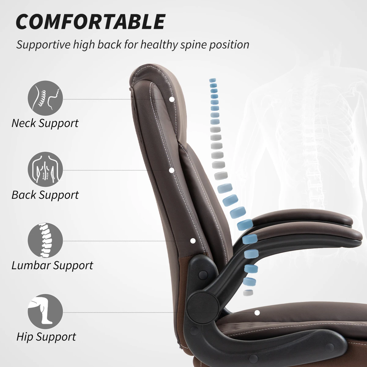 Ergo Office Chair 46-54cm Massage For Home Office by N/A