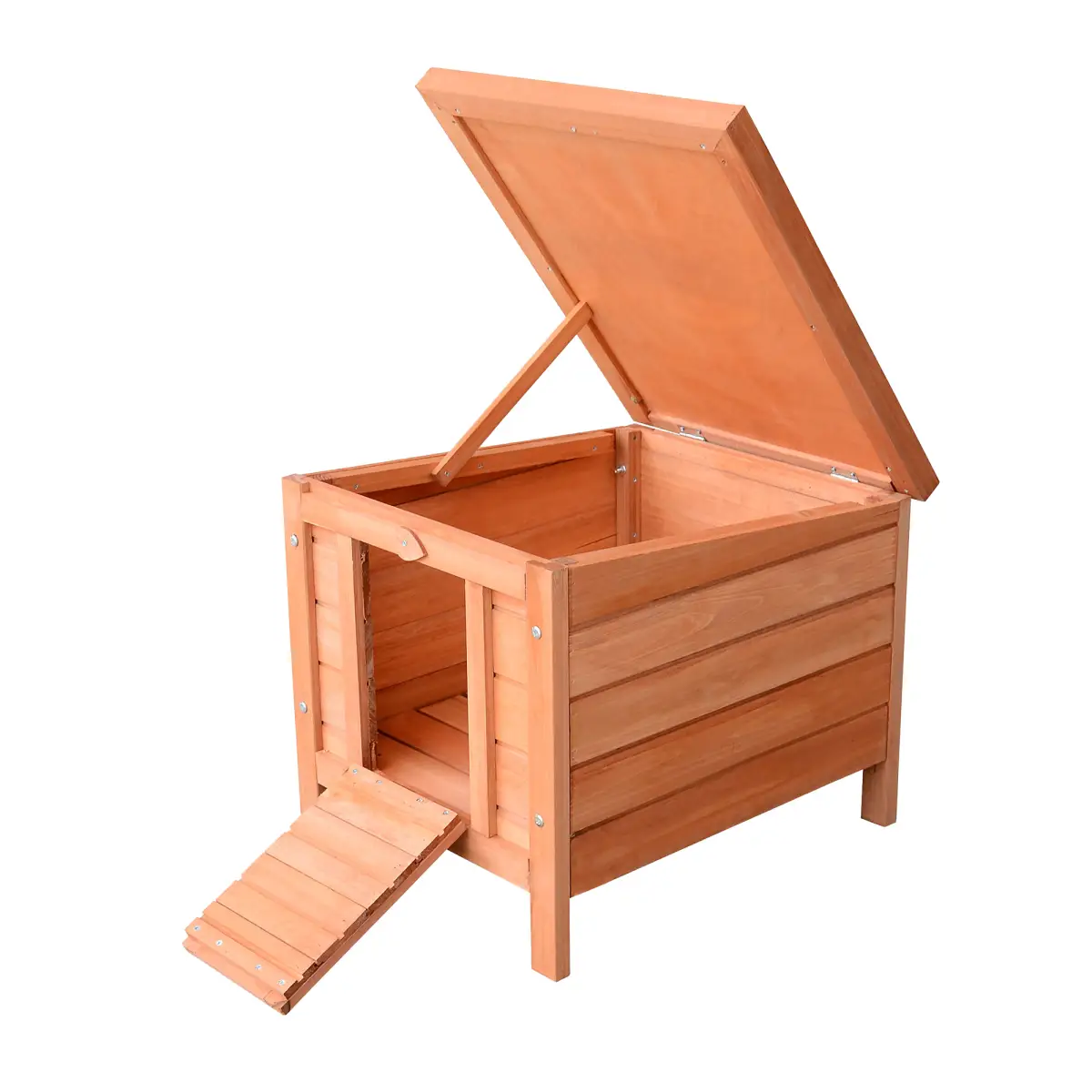 Pawhut Wooden Rabbit Hutch Bunny Cage Guinea Pig House Pet Habitat Small Animals - Rabbit Hutch