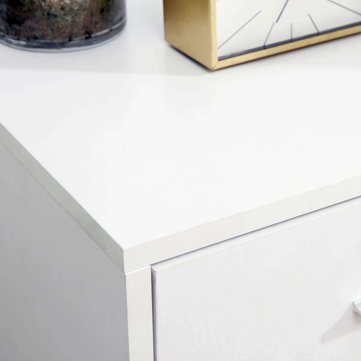 White Freestanding Cabinet 3-Drawer 2-Shelf - Office Storage
