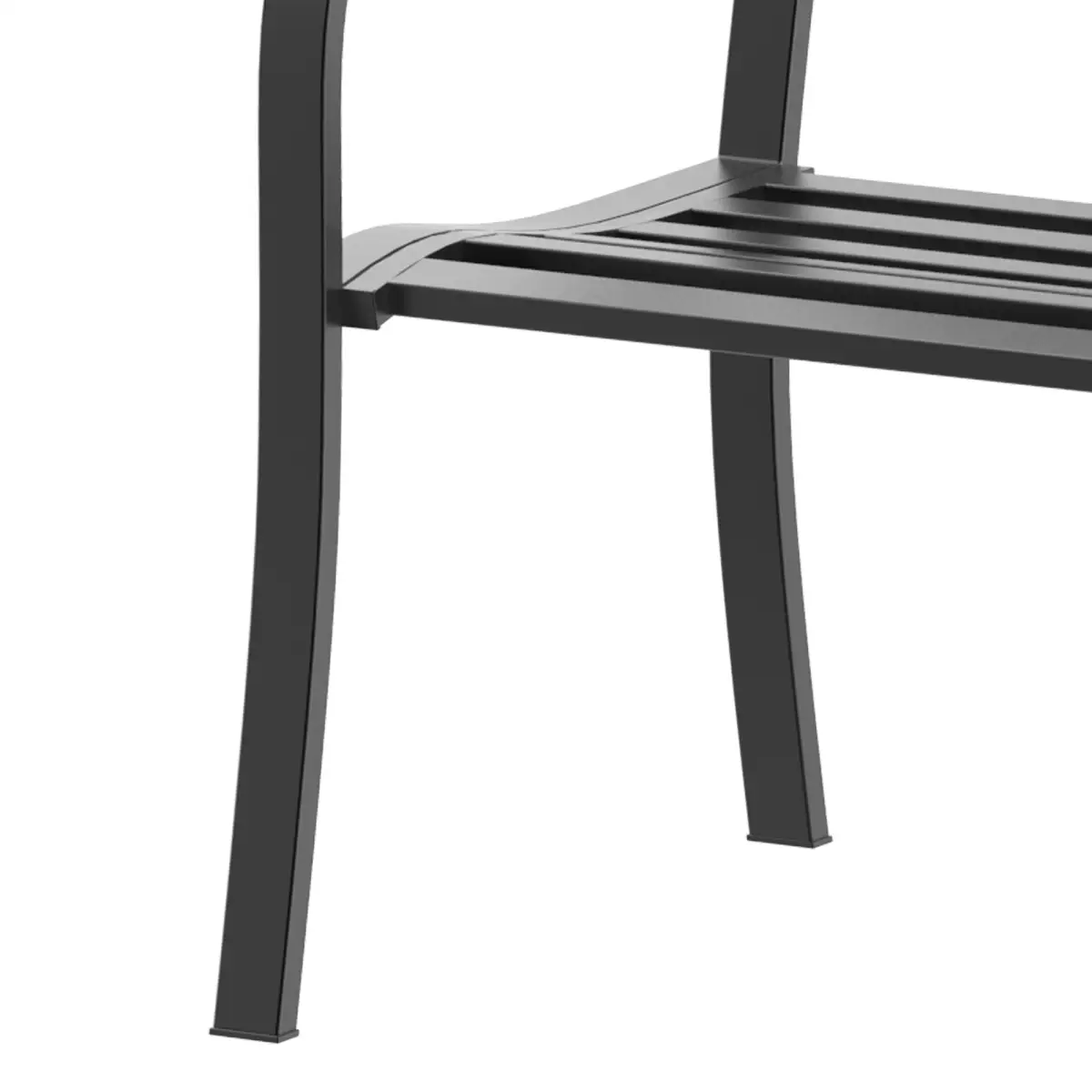 Outsunny 2 Person Garden Bench, Steel-Black - Garden Chairs