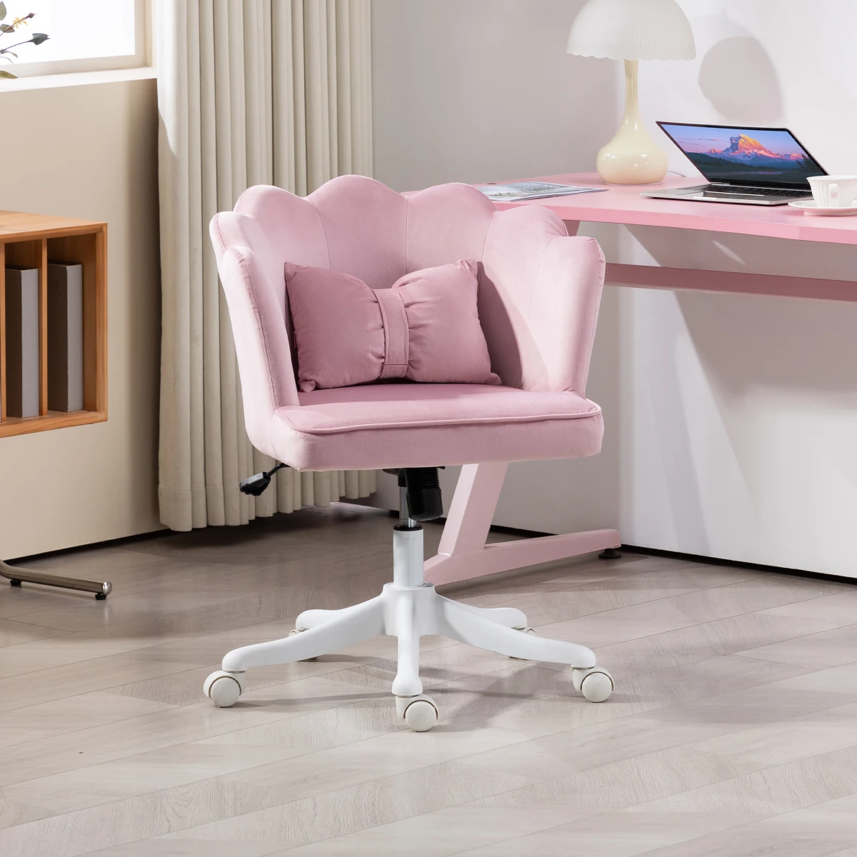Velvet Office Chair 54cm Wide Lumbar Tilt For Home by N/A