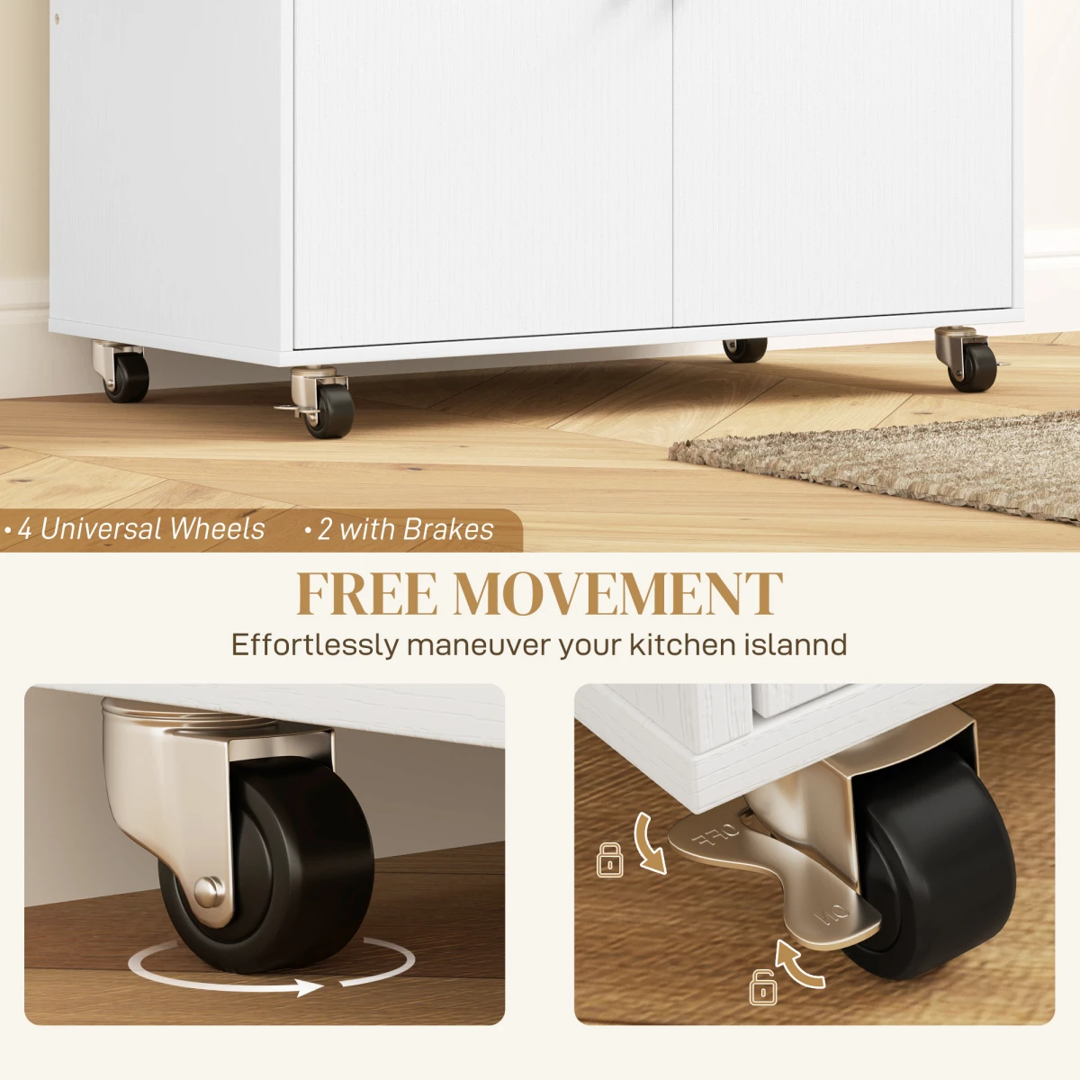 HOMCOM Homcom Compact Kitchen Island Drop Leaf White Oak for Home - Dining Table