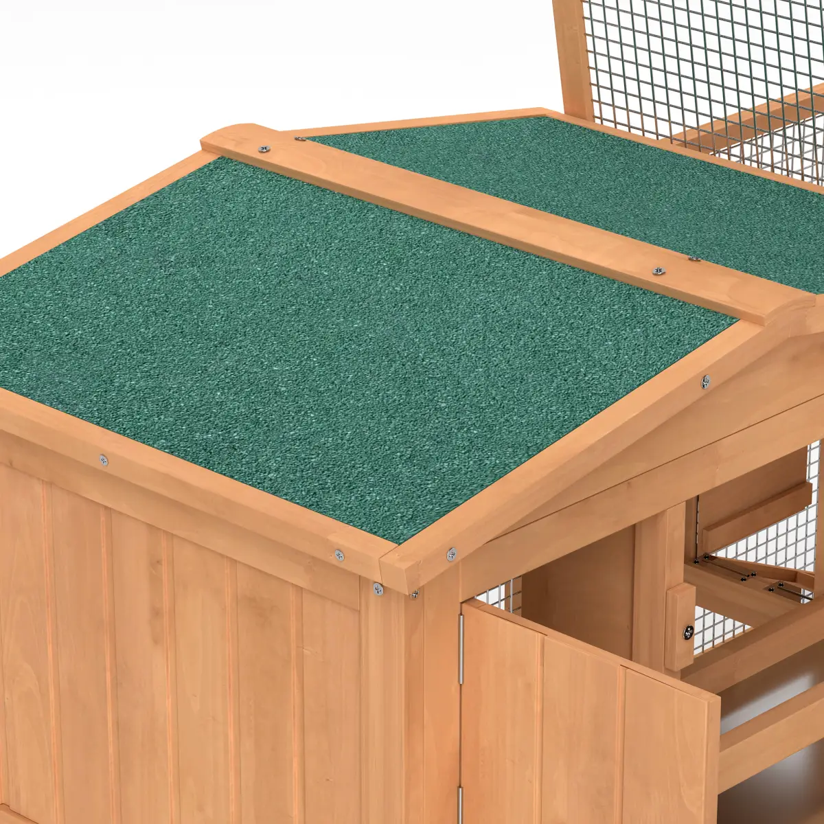 PawHut Wooden Rabbit Hutch Enclosure Run House 2 Tier Large Coop Run Pet - Rabbit Hutch