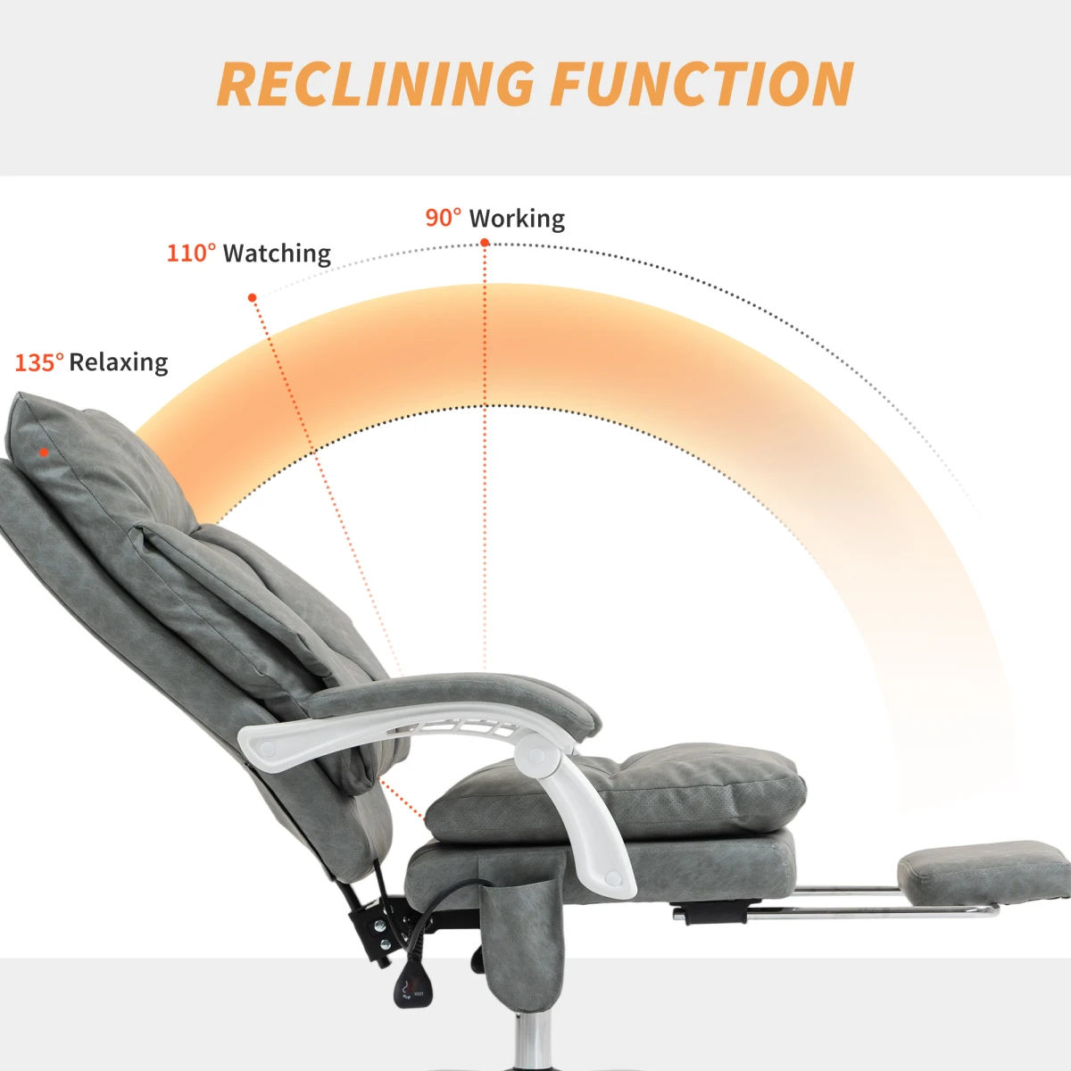 HOMCOM Homcom Office Chair High Back Adjustable Lumbar Home Office - Office Chair