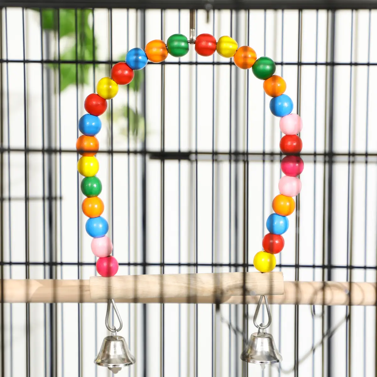 PawHut Bird Cage, with Stand, Wheels, Toys, for Budgies, Finches, Parakeets - Pet Cage
