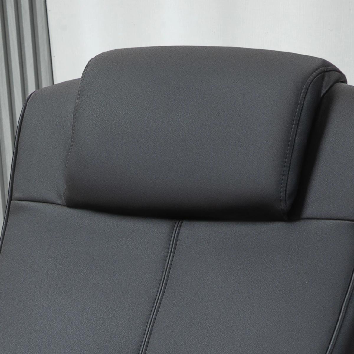 HOMCOM Swivel Armchair With Footstool Standard Size Faux Leather Upholstery 145 Degree Recline Living Room by AIYAPLAY