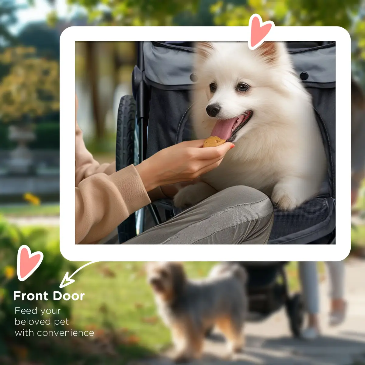PawHut 3 Wheel Pet Stroller, for Medium Small Dogs, Foldable Cat Pram - Grey - Pet Carrier