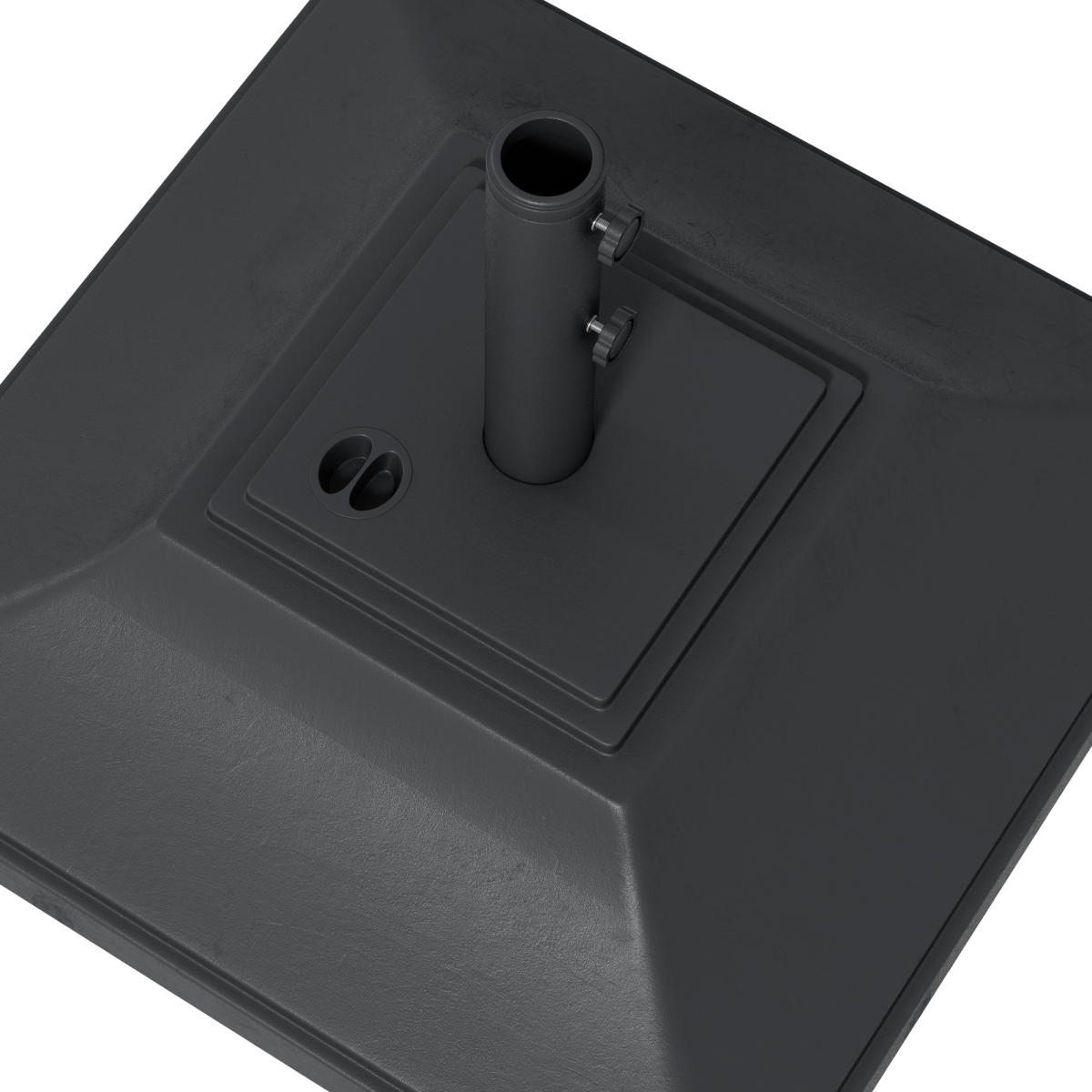 Outsunny Outsunny 60kg Square Parasol Base with Wheels Fillable Plastic Umbrella Stand - Parasol
