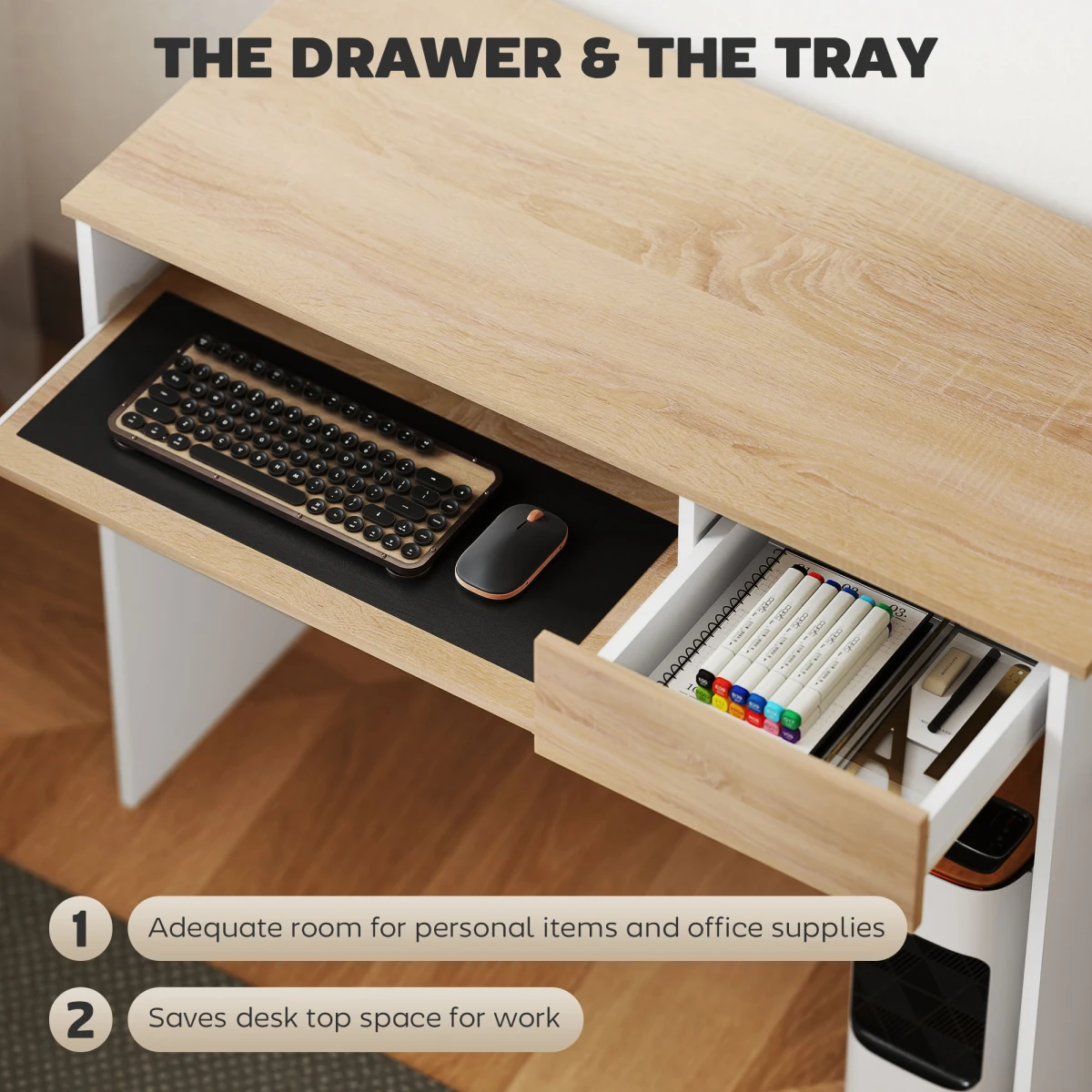 N/A Premium Office Chair Compact Keyboard Tray Drawer - Office Chair