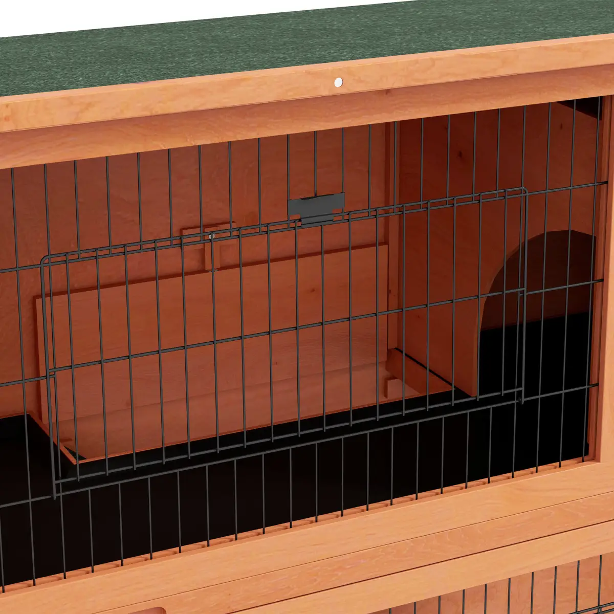 PawHut PawHut Wooden Rabbit Hutch Antiseptic Outdoor, for 1-2 Rabbits, Orange - Rabbit Hutch