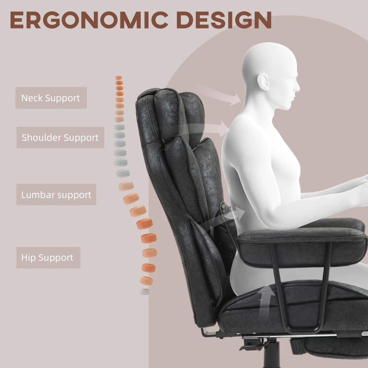 Premium Massage Office Chair 180kg 140deg Recline by N/A