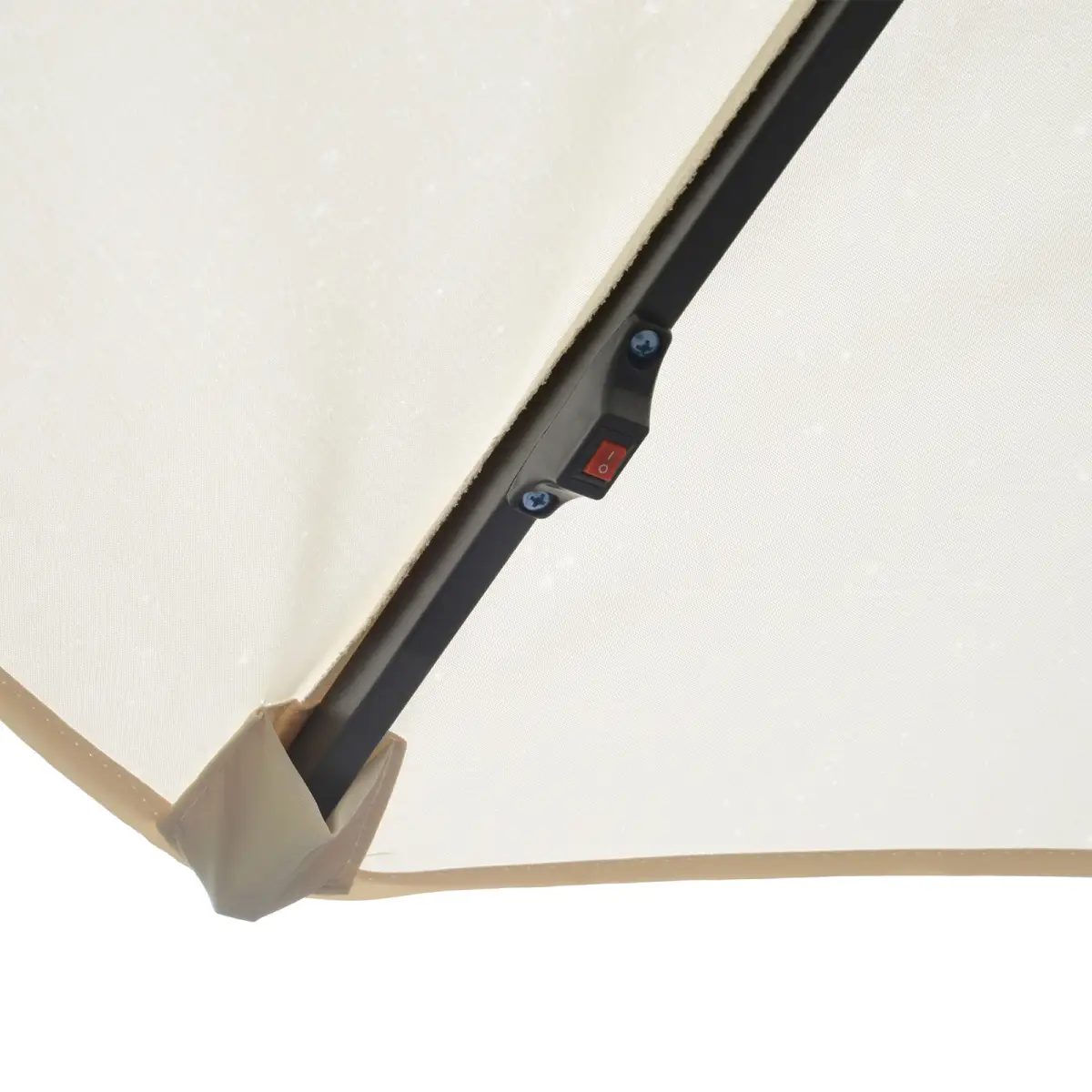 Outsunny Outsunny Umbrella Parasol W/Solar Powered LED stripes, ?2.95x2.45H m-Cream - Parasol