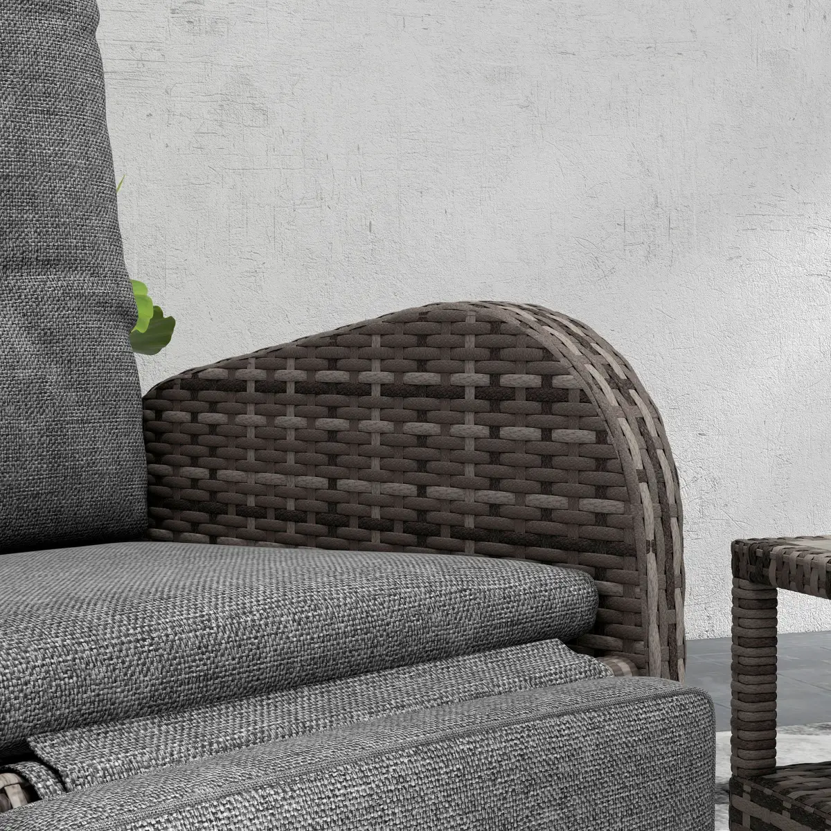 Outsunny Outsunny 3 PCs Rattan Chaise Lounge Sofa Set w/ Cushion for Patio Yard Porch - Garden Sofa Sets