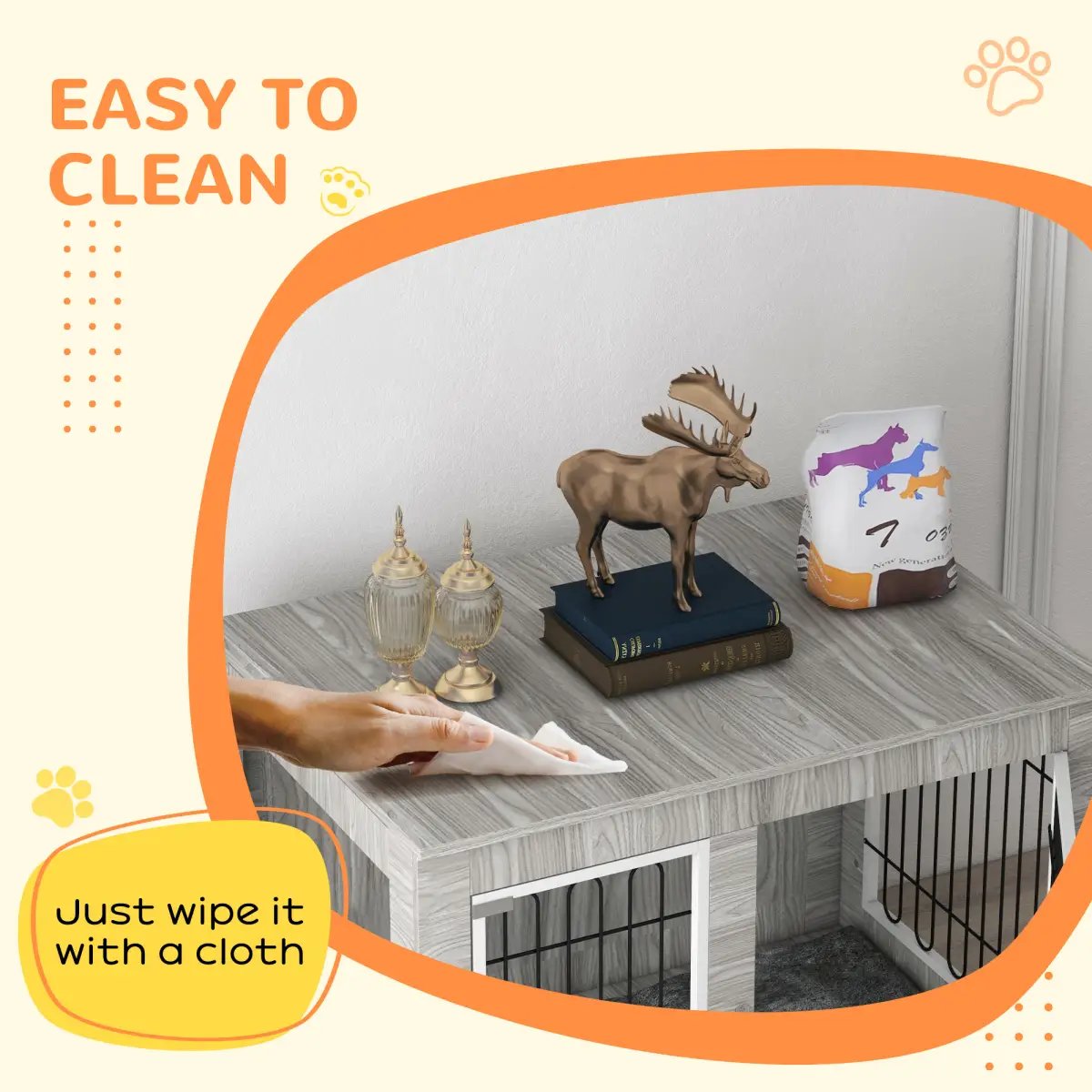 PawHut PawHut Dog Crate Furniture, Dog Crate End Table with Soft Cushion, Double Door - Dog Crate