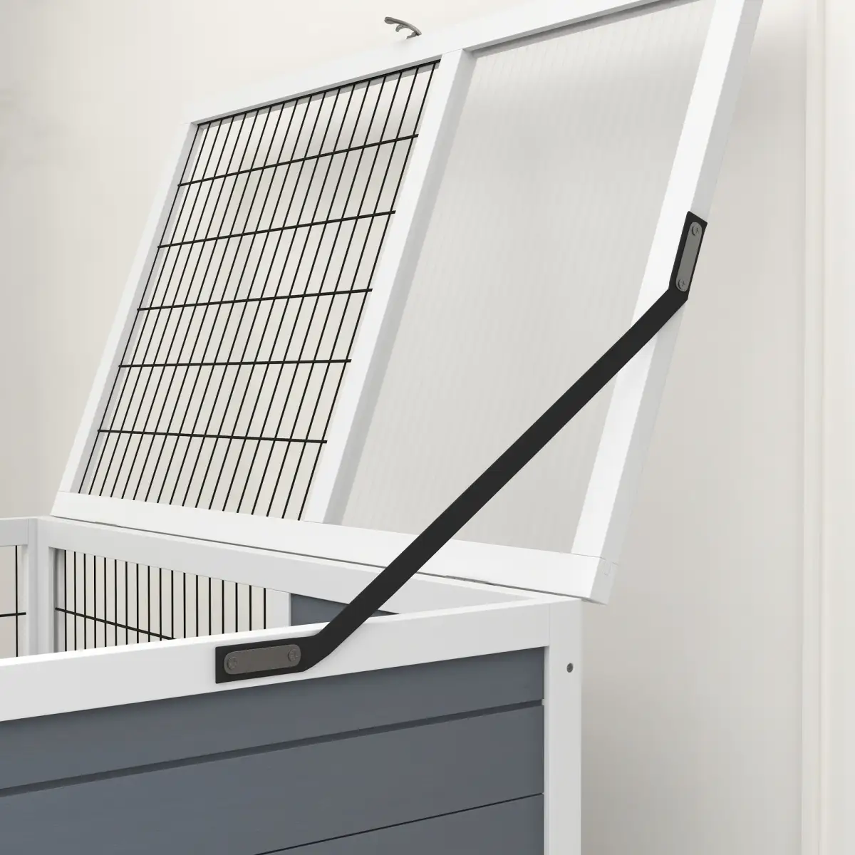 PawHut PawHut Double Deckers Indoor Rabbit Hutch w/ Feeding Trough, Slide-Out Trays - Rabbit Hutch