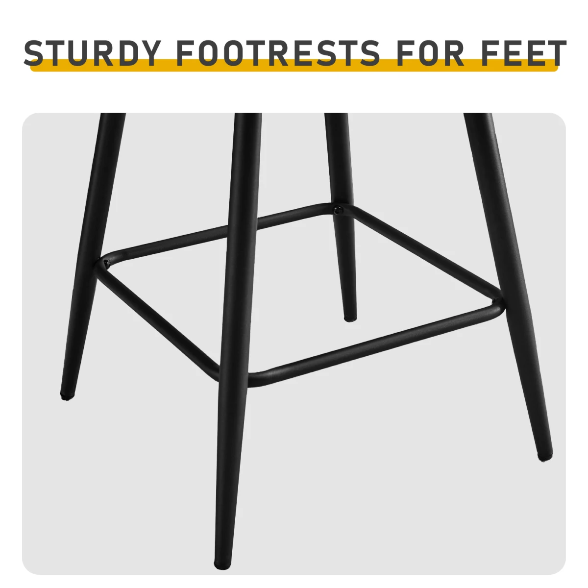 N/A 2 Pcs Black PU Swivel Bar Stools with Button-Tufted Backrest and Metal Legs -