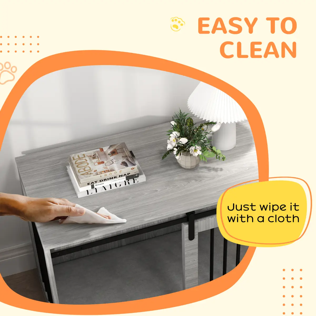 PawHut PawHut Dog Crate Furniture with Removable Cushion for XL-sized Dogs - Grey - Dog Crate